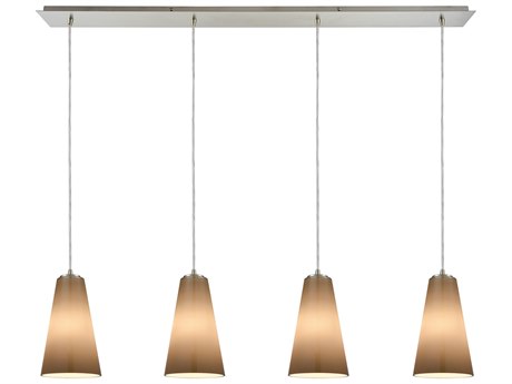 Elk Home Connor 4-Light Satin Nickel Gray Glass Island Pendant