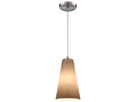 Elk Home Connor 1-Light Satin Nickel Gray Glass Mini Pendant