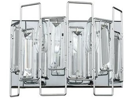 Elk Home Crosby 2-Light Polished Chrome Clear Crystal Wall Sconce