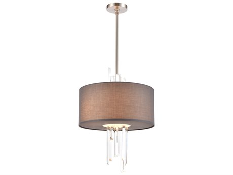 Elk Home Crystal Falls 3-Light Satin Nickel Clear Glass Drum Pendant