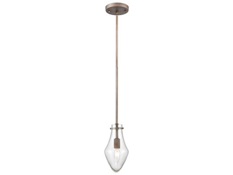 Elk Home Culmination 1-Light Weathered Zinc Gray Glass Geometric Mini Pendant