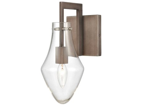 Elk Home Culmination 1-Light Weathered Zinc Brown Glass Wall Sconce