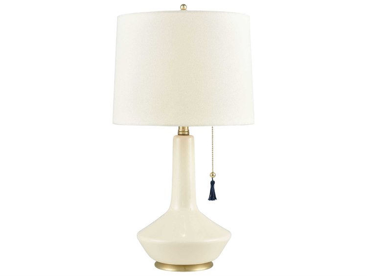 cream and gold lamp