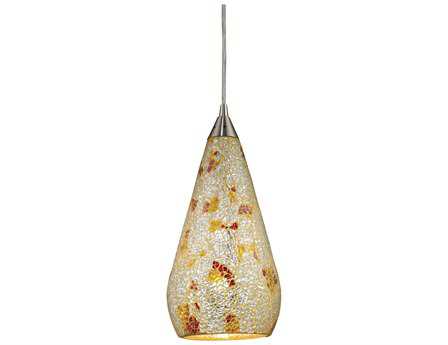 Elk Home Curvalo 1-Light Satin Nickel Glass Pendant