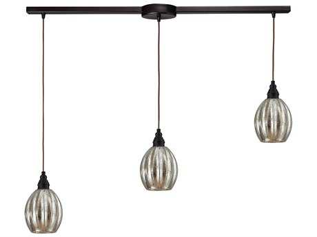 Elk Home Danica 3-Light Oiled Bronze Glass Island Pendant