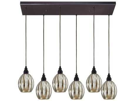 Elk Home Danica 6-Light Oiled Bronze Glass Island Pendant