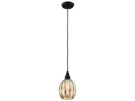 Elk Home Danica 1-Light Oiled Bronze Glass Mini Pendant