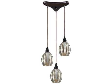 Elk Home Danica 3-Light Oiled Bronze Glass Mini Pendant