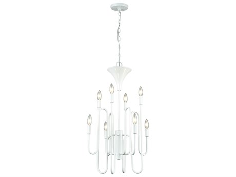 Elk Home Decatur 8-Light Matte White Candelabra Chandelier