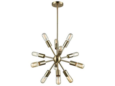 Elk Home Delphine 12-Light Satin Brass Linear Sputnik Pendant