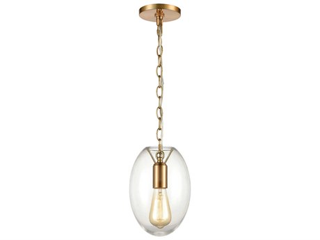 Elk Home Ellipsa 1-Light Satin Brass Glass Mini Pendant