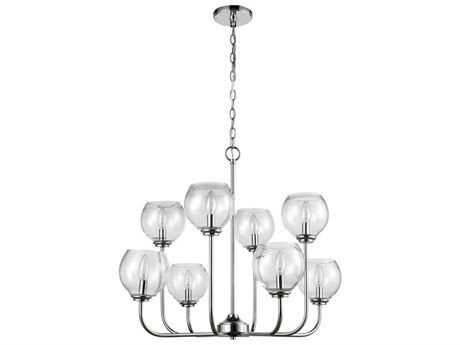 Elk Home Emory 8-Light Polished Chrome Glass Candelabra Globe Chandelier