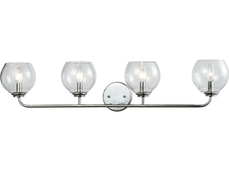 Elk Home Emory 4-Light Polished Chrome Clear Glass Vanity Light