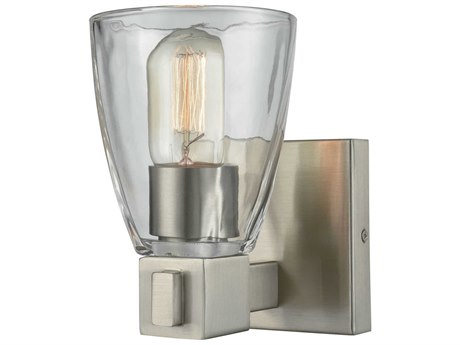 Elk Home Ensley 1-Light Satin Nickel Glass Wall Sconce