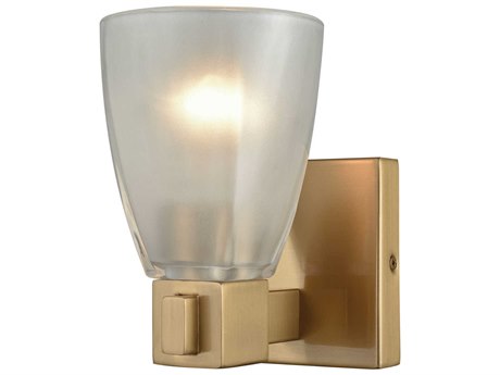 Elk Home Ensley 1-Light Satin Brass Glass Wall Sconce