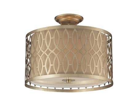 Elk Home Estonia 3-Light Aged Silver Drum Semi Flush Mount