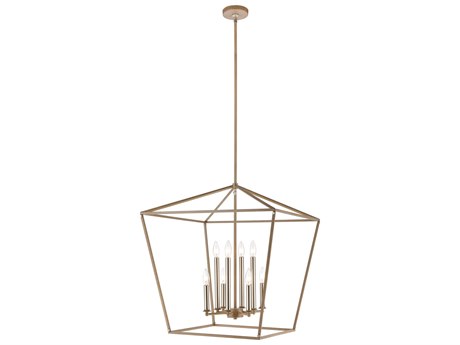 Elk Home Fairfax 8-Light Light Wood Satin Nickel Candelabra Chandelier