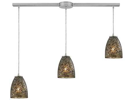 Elk Home Fissure 3-Light Satin Nickel Glass Bell Island Pendant
