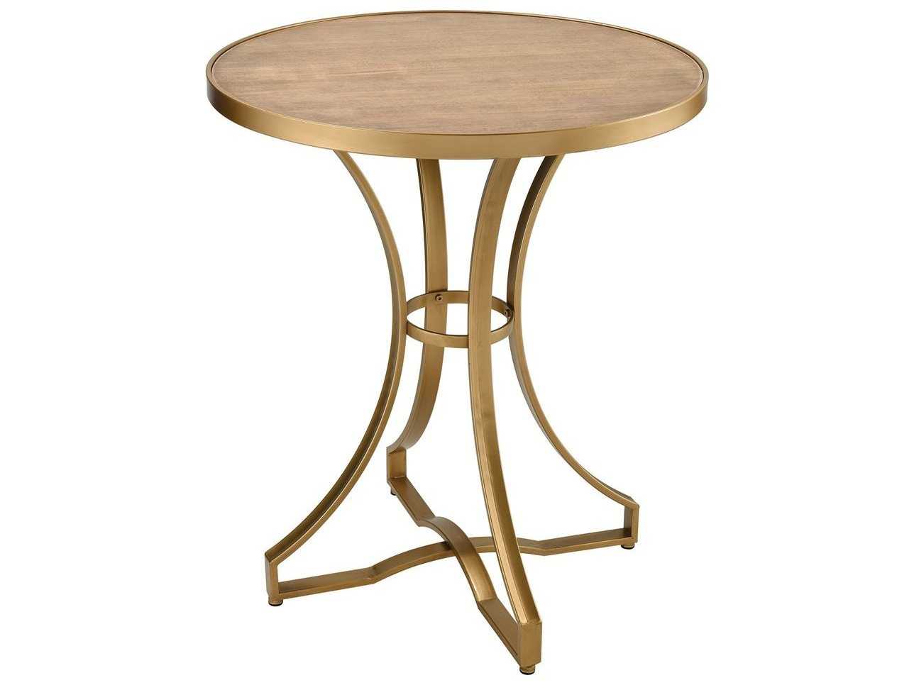 Elk Home Gold Salvaged Grey Oak 27 Wide Round Foyer Table