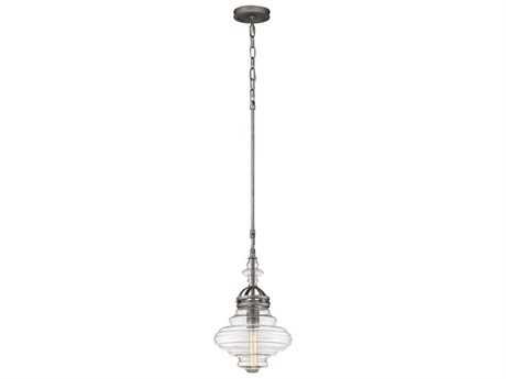 Elk Home Gramercy 1-Light Weathered Zinc Silver Mini Pendant