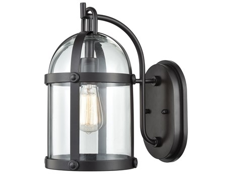Elk Home Hunley Glass Industrial Outdoor Wall Light