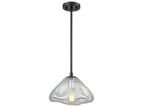 Elk Home Kendal 1-Light Oil Rubbed Bronze Polished Chrome Clear Glass Mini Pendant