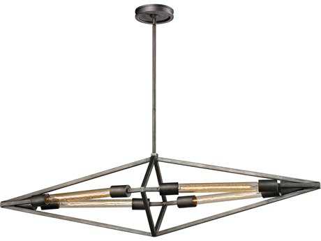 Elk Home Laboratory 4-Light Weathered Zinc Gray Geometric Island Pendant
