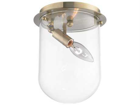 Elk Home Lightway 1-Light Antique Brass Glass Flush Mount