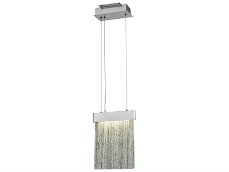 Elk Home Meadowland 1-Light Satin Aluminum Polished Chrome Silver Glass LED Island Pendant