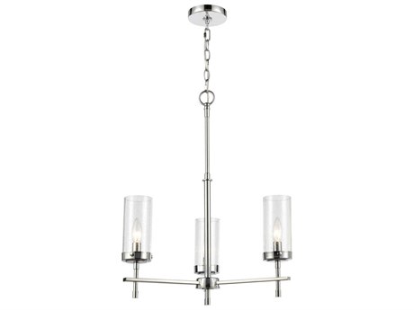 Elk Home Melinda 3-Light Polished Chrome Glass Candelabra Cylinder Chandelier