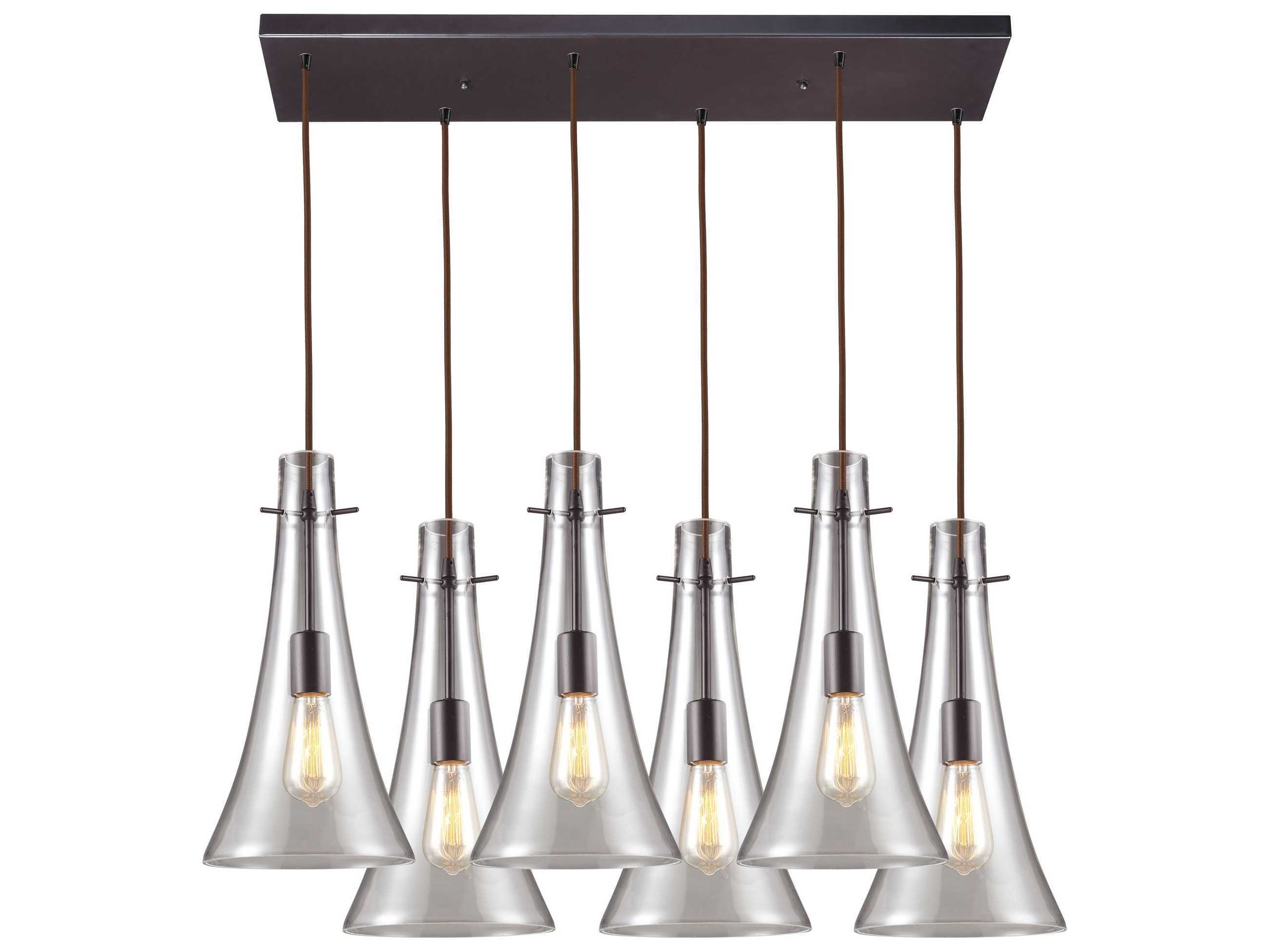 Elk Lighting Menlow Park Brass Six-Light 30'' Long Island Ceiling Light