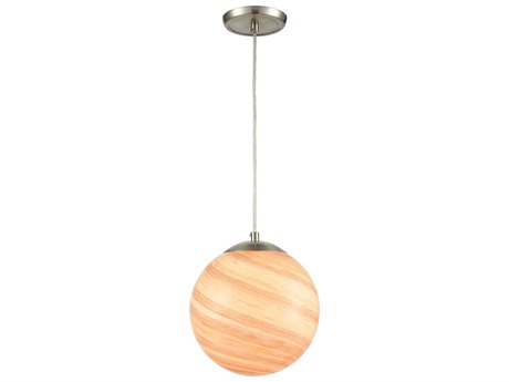 Elk Home Planetario 1-Light Satin Nickel Glass Globe Mini Pendant