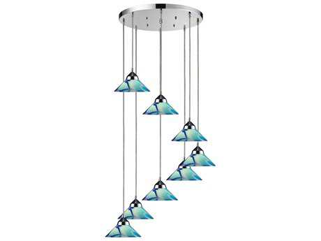 Elk Home Refraction 8-Light Polished Chrome Glass Bowl Pendant