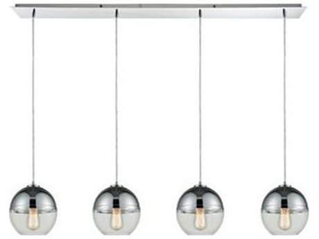 Elk Home Revelo 4-Light Polished Chrome Clear Glass Globe Linear Island Pendant