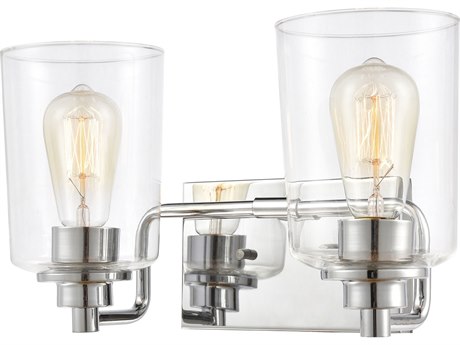Elk Home Robins 2-Light Polished Chrome Clear Glass Vanity Light