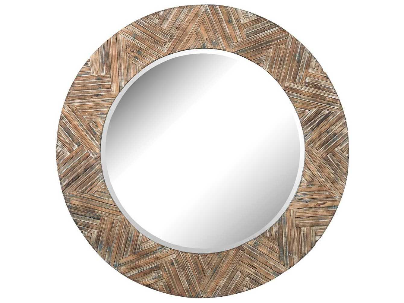 Elk Lighting 48 Round Natural Drift Wood Wall Mirror ...