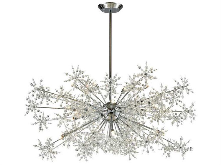 Elk Lighting Snowburst Polished Chrome 20 Light 48 Wide Chandelier