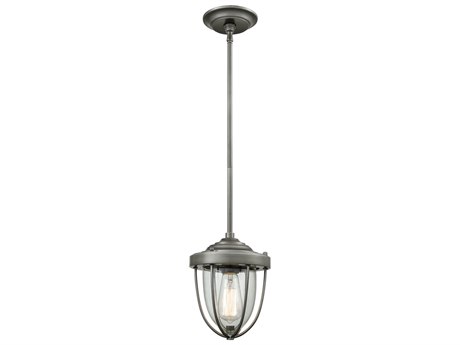 Elk Home Sturgis 1-Light Weathered Zinc Clear Glass Mini Pendant