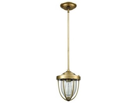Elk Home Sturgis 1-Light Satin Brass Clear Glass Mini Pendant