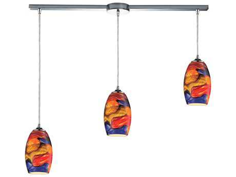 Elk Home Surrealist 3-Light Polished Chrome Glass Island Pendant