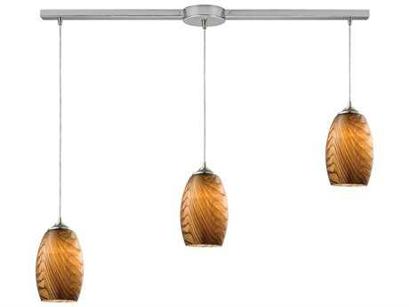 Elk Home Tidewaters 3-Light Satin Nickel Glass Island Pendant