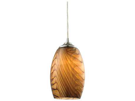 Elk Home Tidewaters 1-Light Satin Nickel Glass Mini Pendant