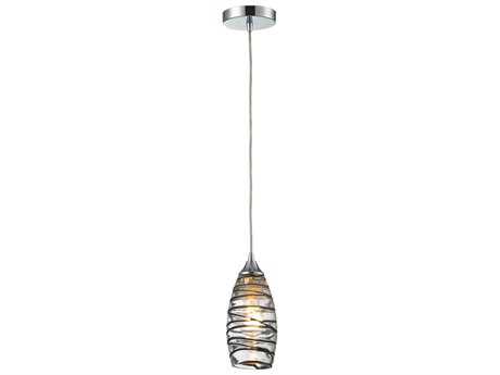 Elk Home Twister 1-Light Polished Chrome Glass Mini Pendant