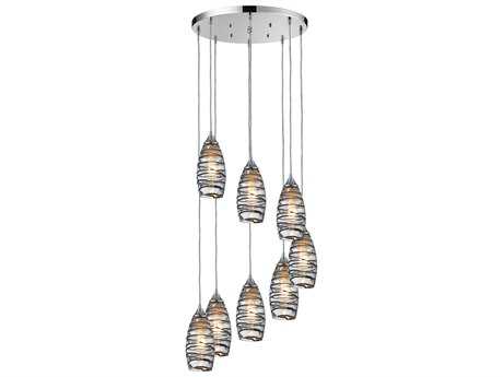 Elk Home Twister 8-Light Polished Chrome Glass Pendant