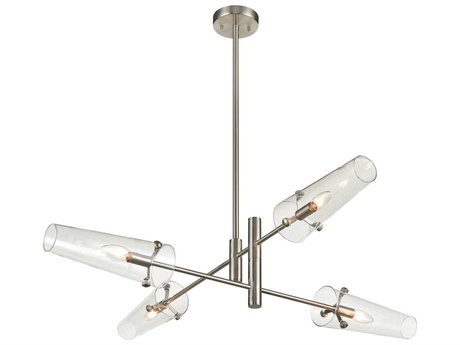 Elk Home Valante 4-Light Satin Nickel Glass Candelabra Chandelier