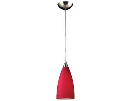 Elk Home Vesta 1-Light Satin Nickel Glass Pendant