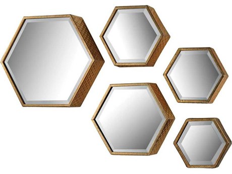 Elk Home Soft Gold Wall Mirror Set of 5