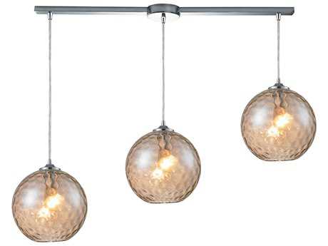 Elk Home Watersphere 3-Light Polished Chrome Glass Globe Island Pendant