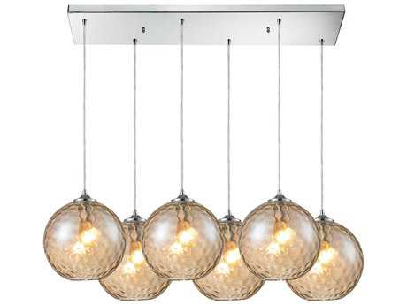 Elk Home Watersphere 6-Light Polished Chrome Glass Globe Island Pendant