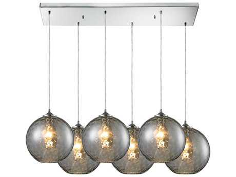 Elk Home Watersphere 6-Light Polished Chrome Glass Globe Island Pendant